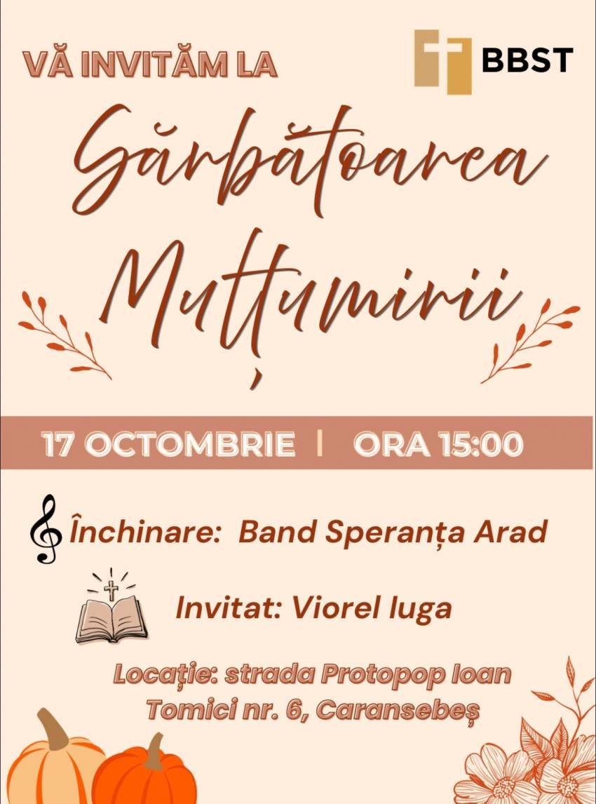 Sărbătoarea Mulțumirii la Biserica Sfânta Treime Caransebeș