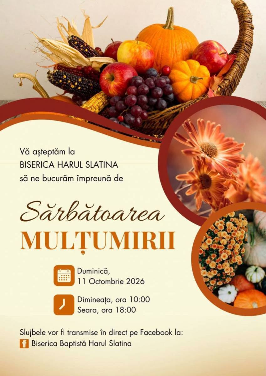 Sărbătoarea Mulțumirii la Biserica Harul Slatina
