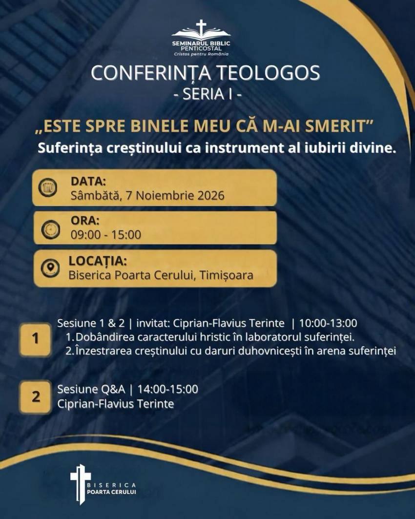 Conferința „TeoLogos” la Biserica Poarta Cerului Timișoara