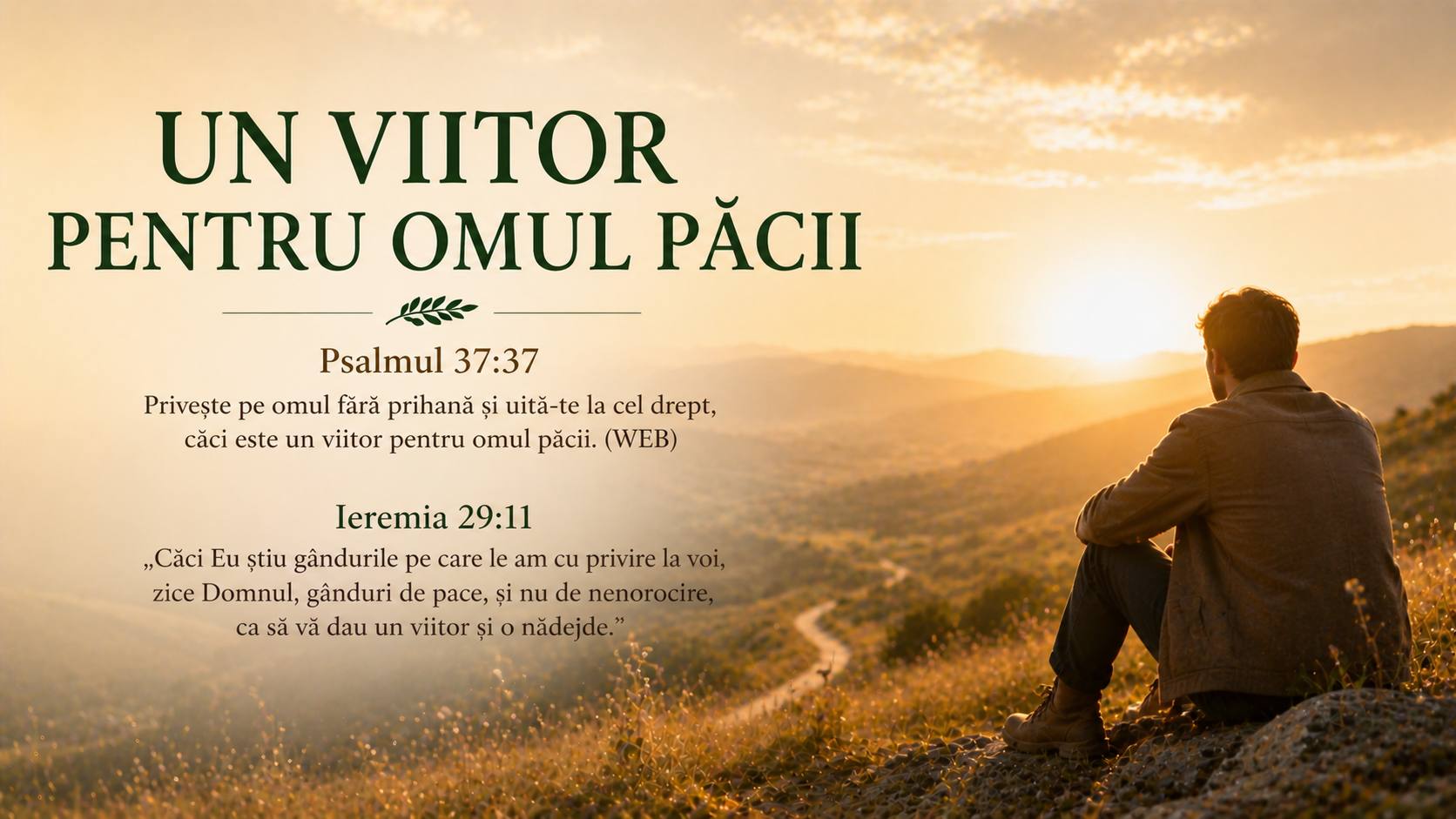 DEVOȚIONAL: Un viitor pentru omul păcii