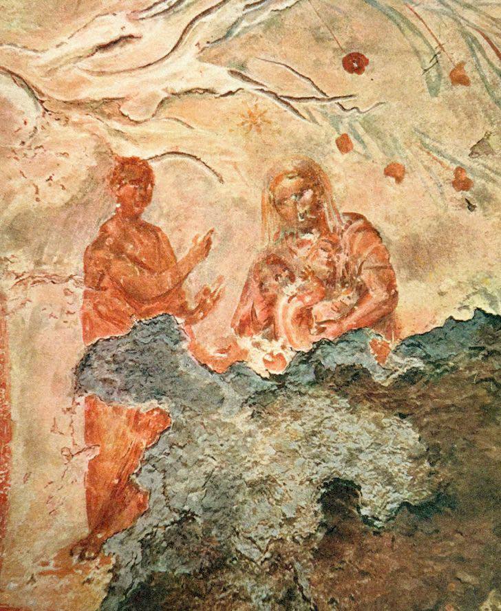 Bogdan Bucur: Fresca „Fecioara cu Pruncul în brațe într-un loc al morții – în Catacombele Priscillei din Roma”