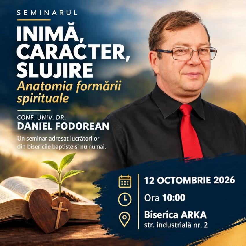 Seminarul „INIMĂ, CARACTER, SLUJIRE – Anatomia formării spirituale” cu Daniel Fodorean la Biserica ARKA Constanța